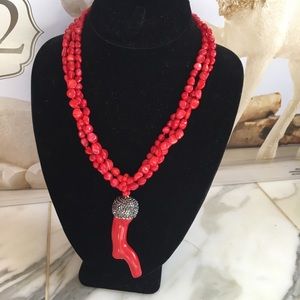 Beautiful dye coral necklace